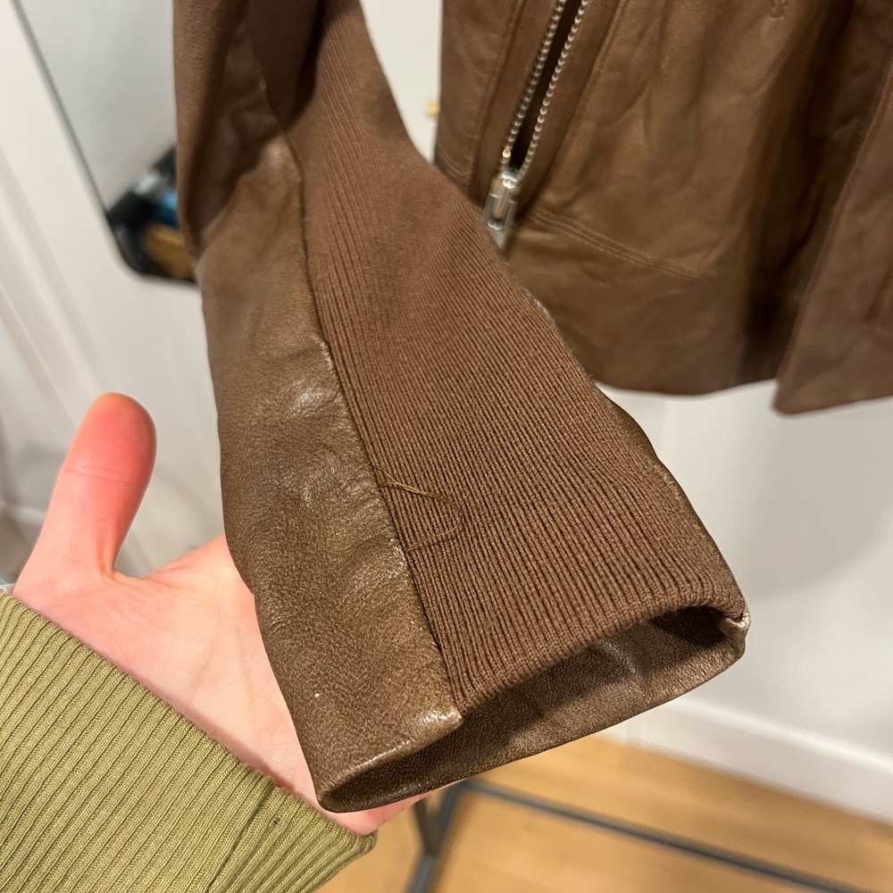 Women’s VEDA 100% Brown Leather Jacket - Picture 4 of 9